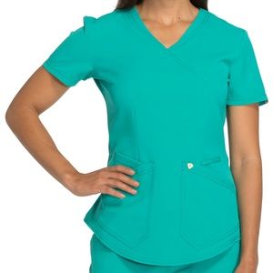 Careisma Charlize Mock Wrap Solid Scrub Top CA610